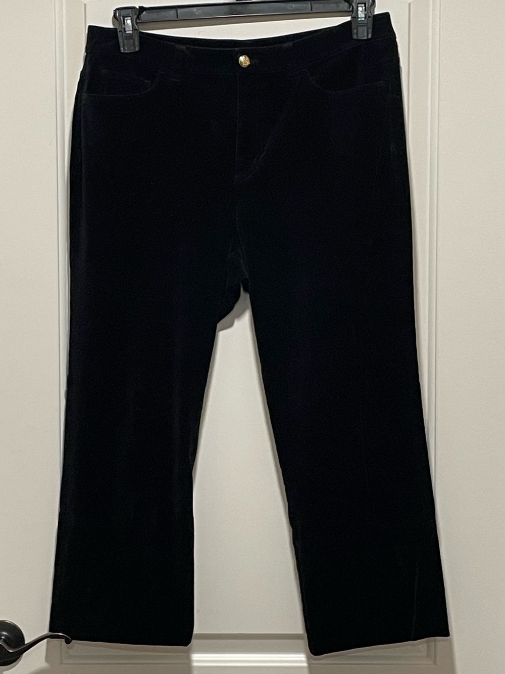 🖤Ralph Lauren Gorge! Black Velvet Womens 10 Cropped Straight Leg Pants See Note